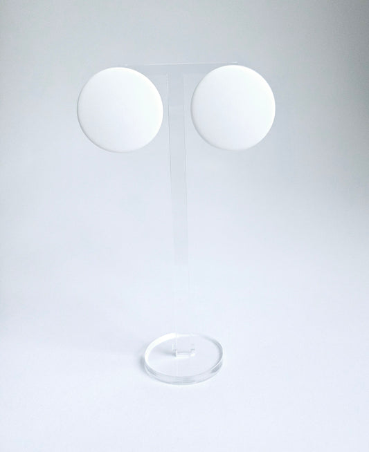 White big round stud earring