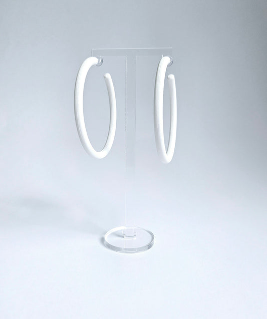 White Statement Hoop Earring