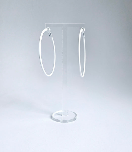 White Minimalism Hoop Earring