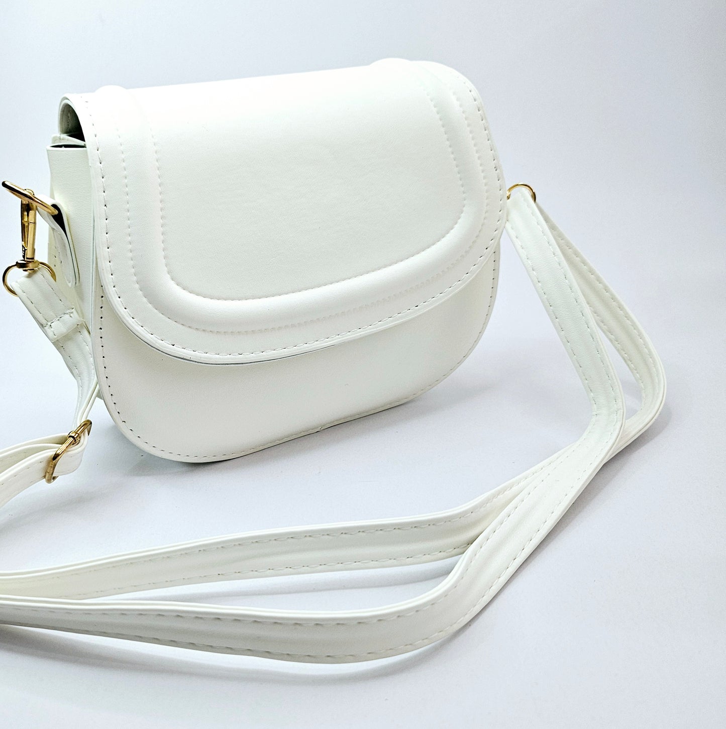 White Saddle Bag with Sling