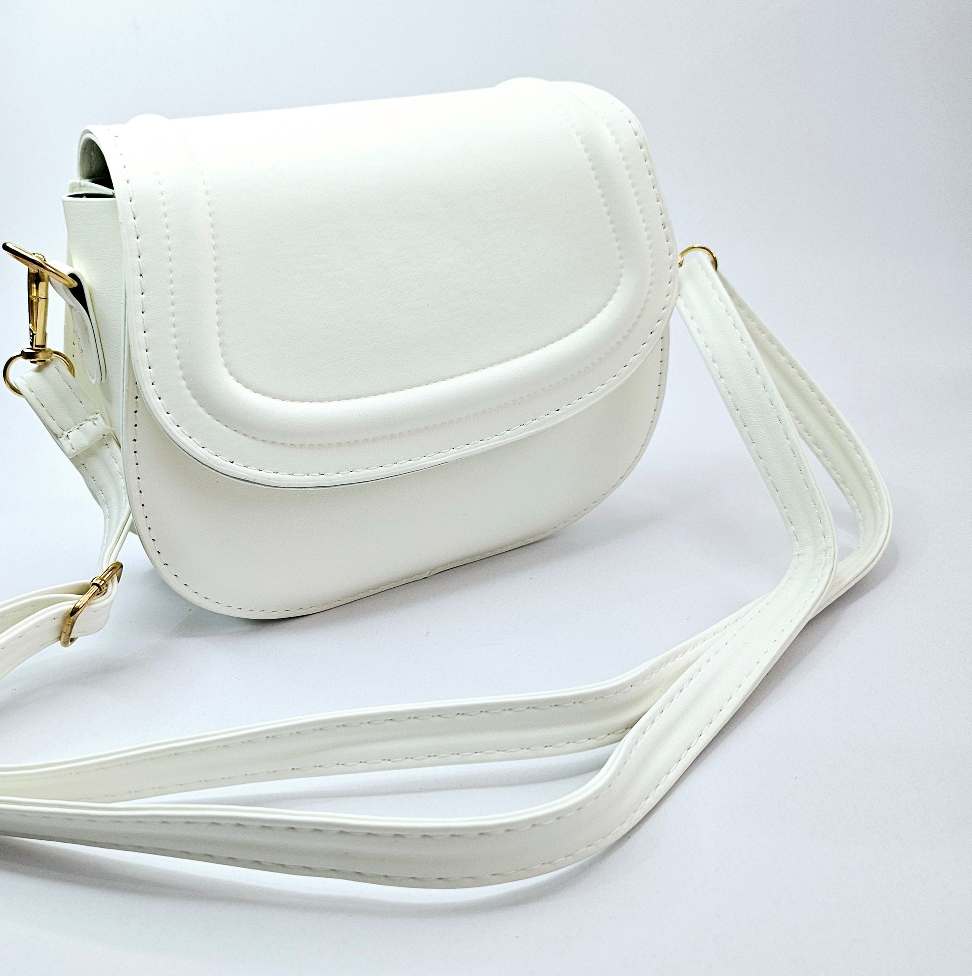 White Saddle Bag with Sling