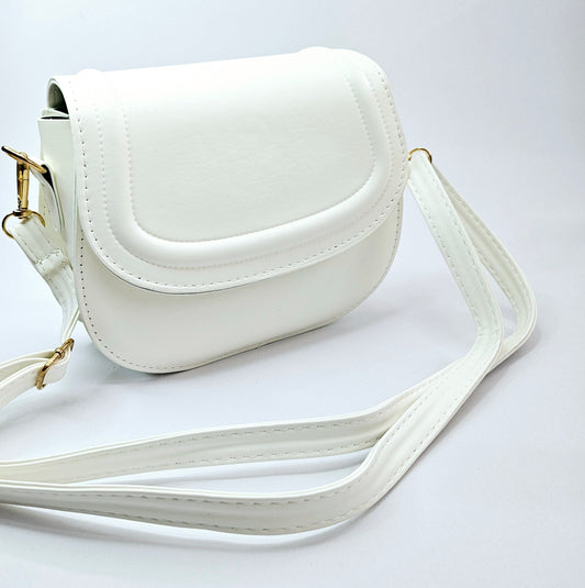White Saddle Bag with Sling