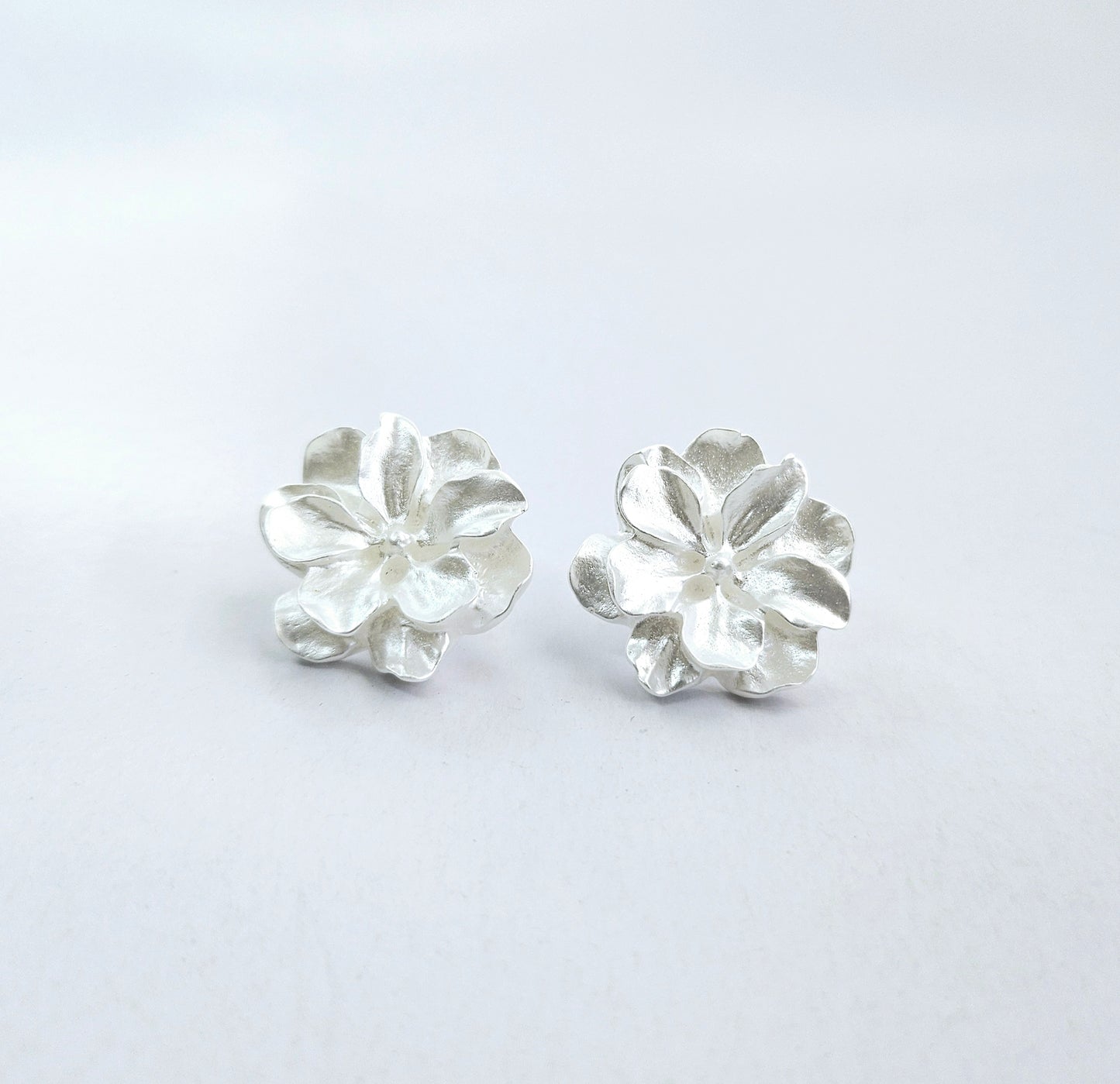 White Rose Stud Earring