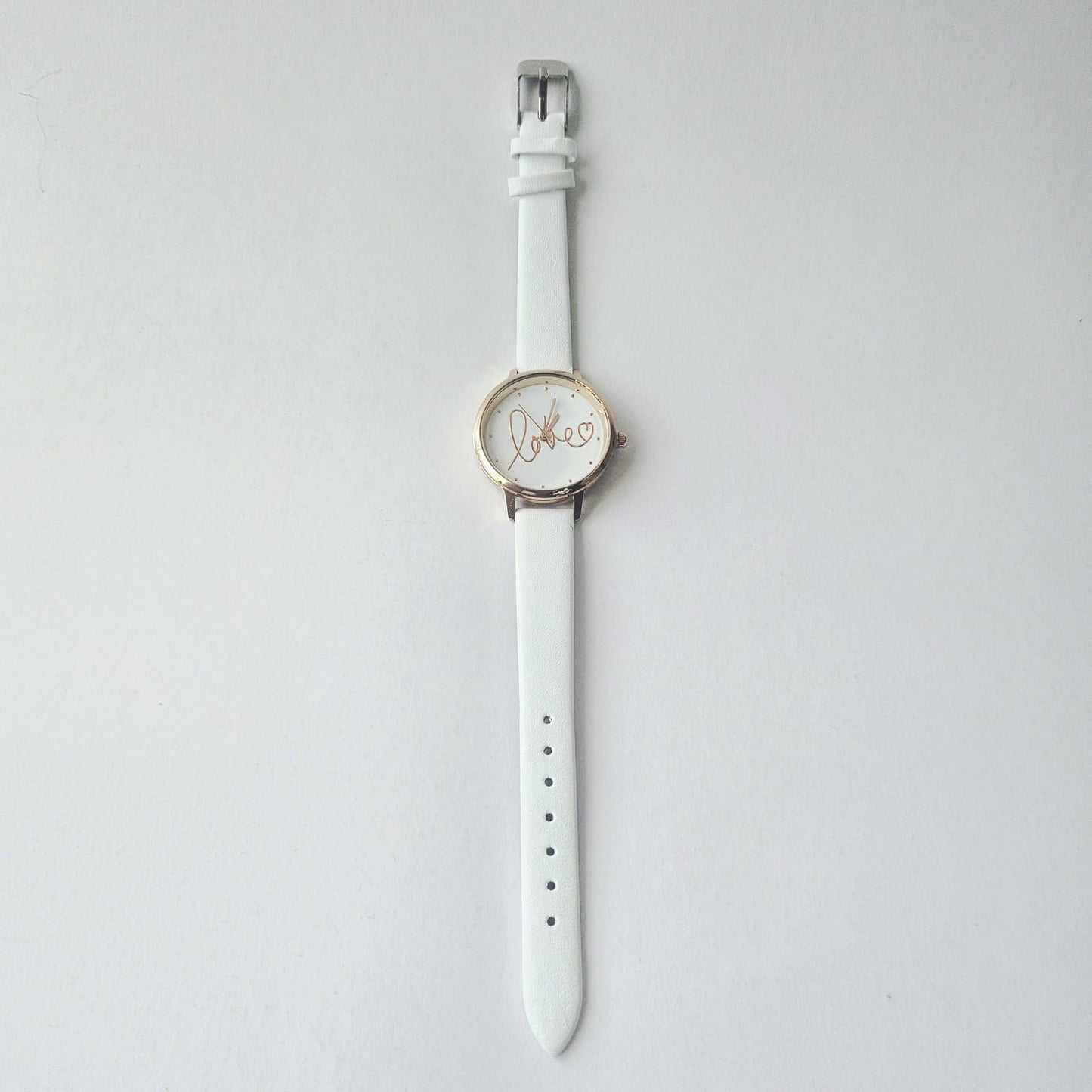 White Strap Watch Round Dail