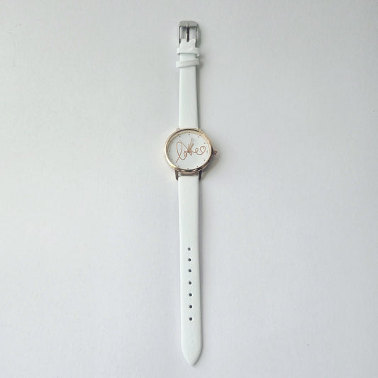 White Strap Watch Round Dail