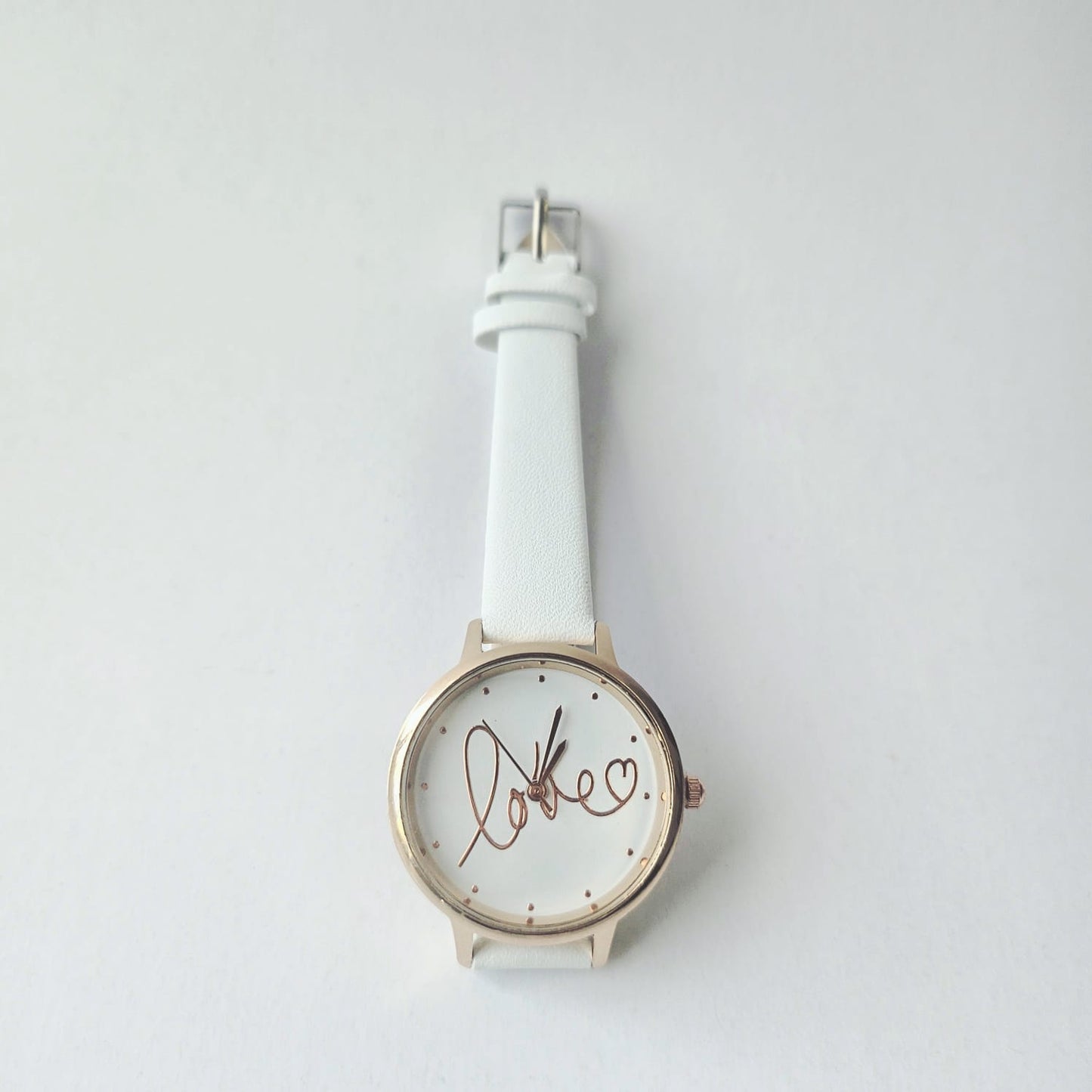 White Strap Watch Round Dail