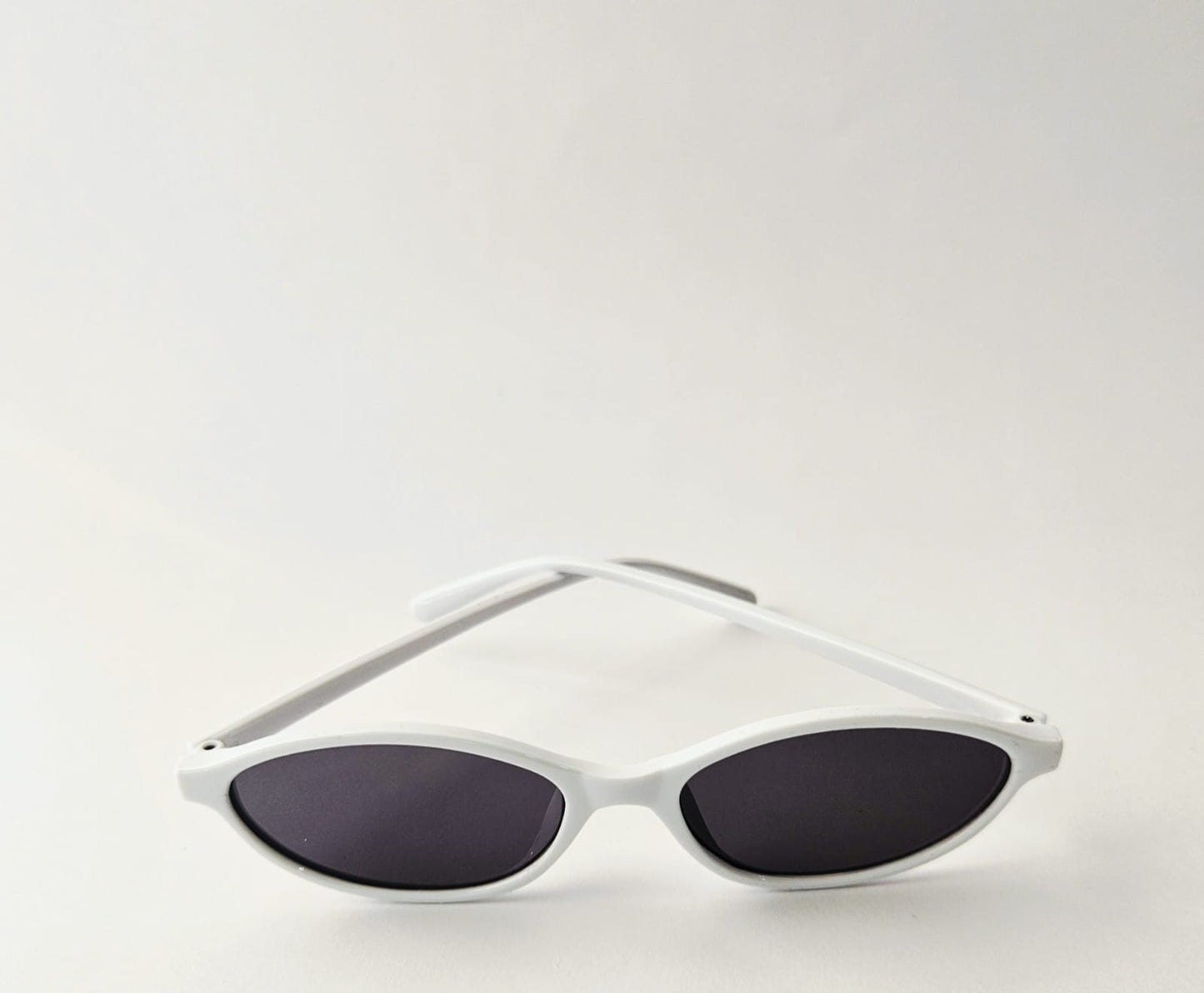 White Oval Shaped Sunglasses
