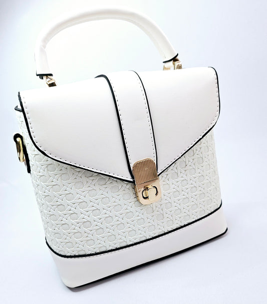 White Three-Dimensional Box-Shaped Bag