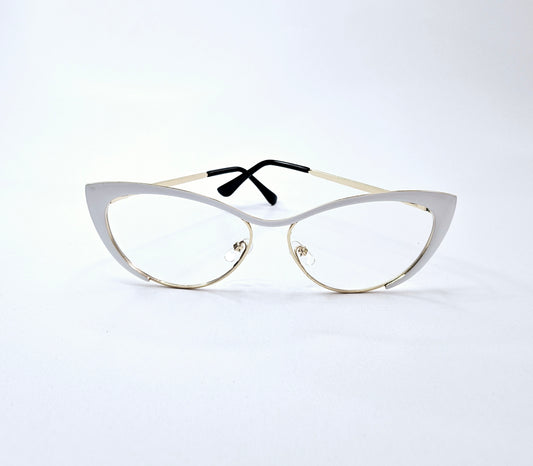 White Frame Cat-Eye Shaped Eyewear