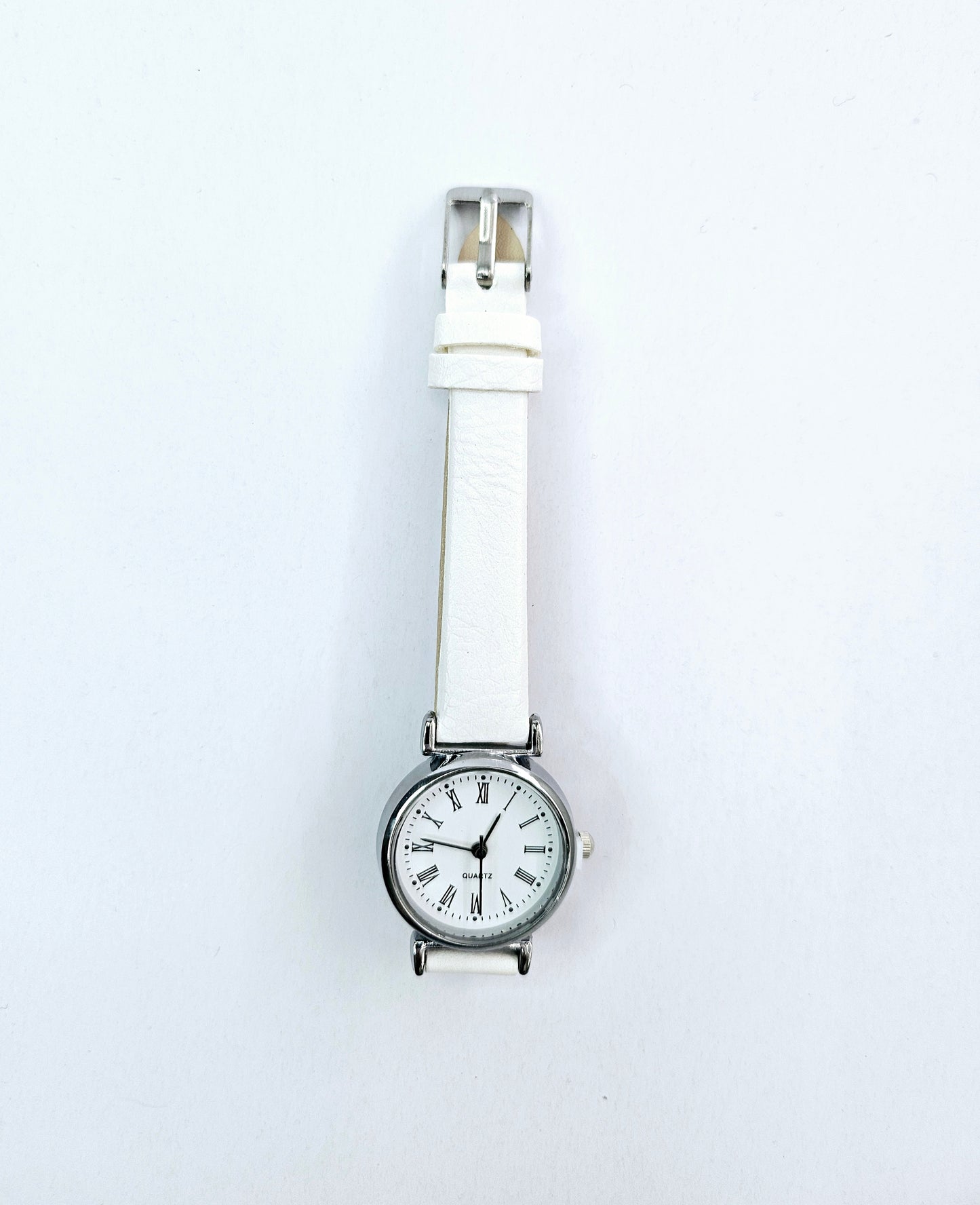 White Strap Watch With Roman Numerals