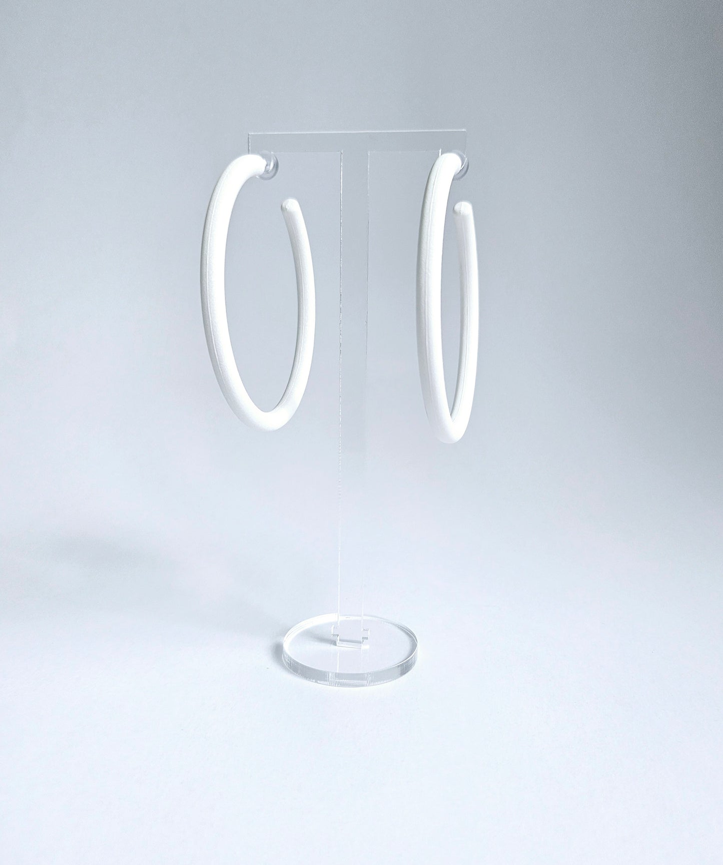 White Statement Hoop Earring