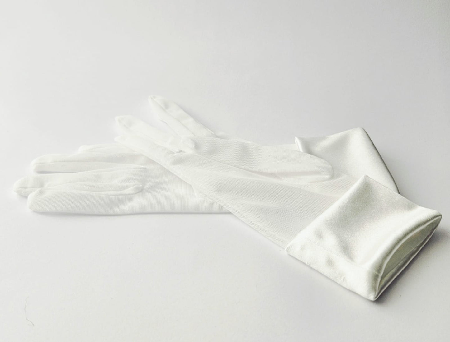 White Satin Trim Glove