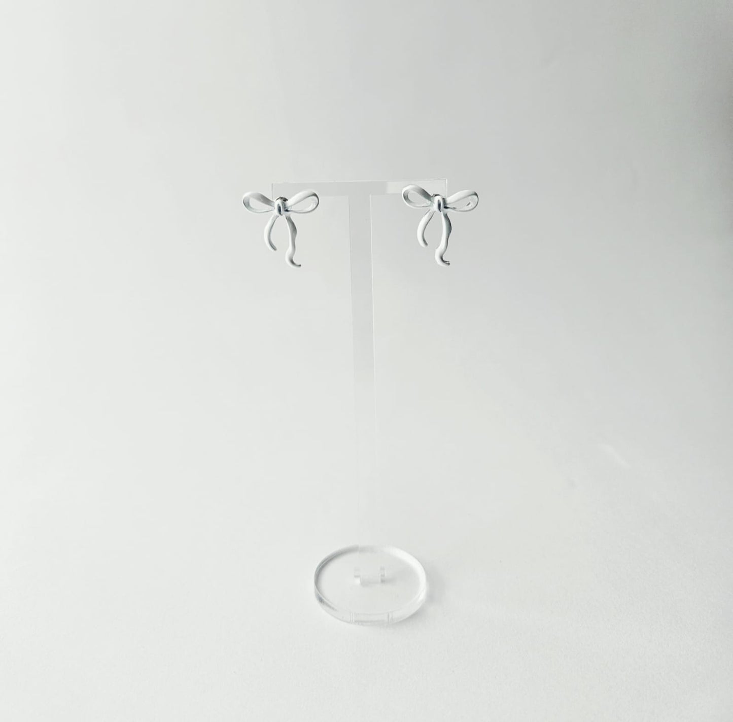 White Petite Bow Earring