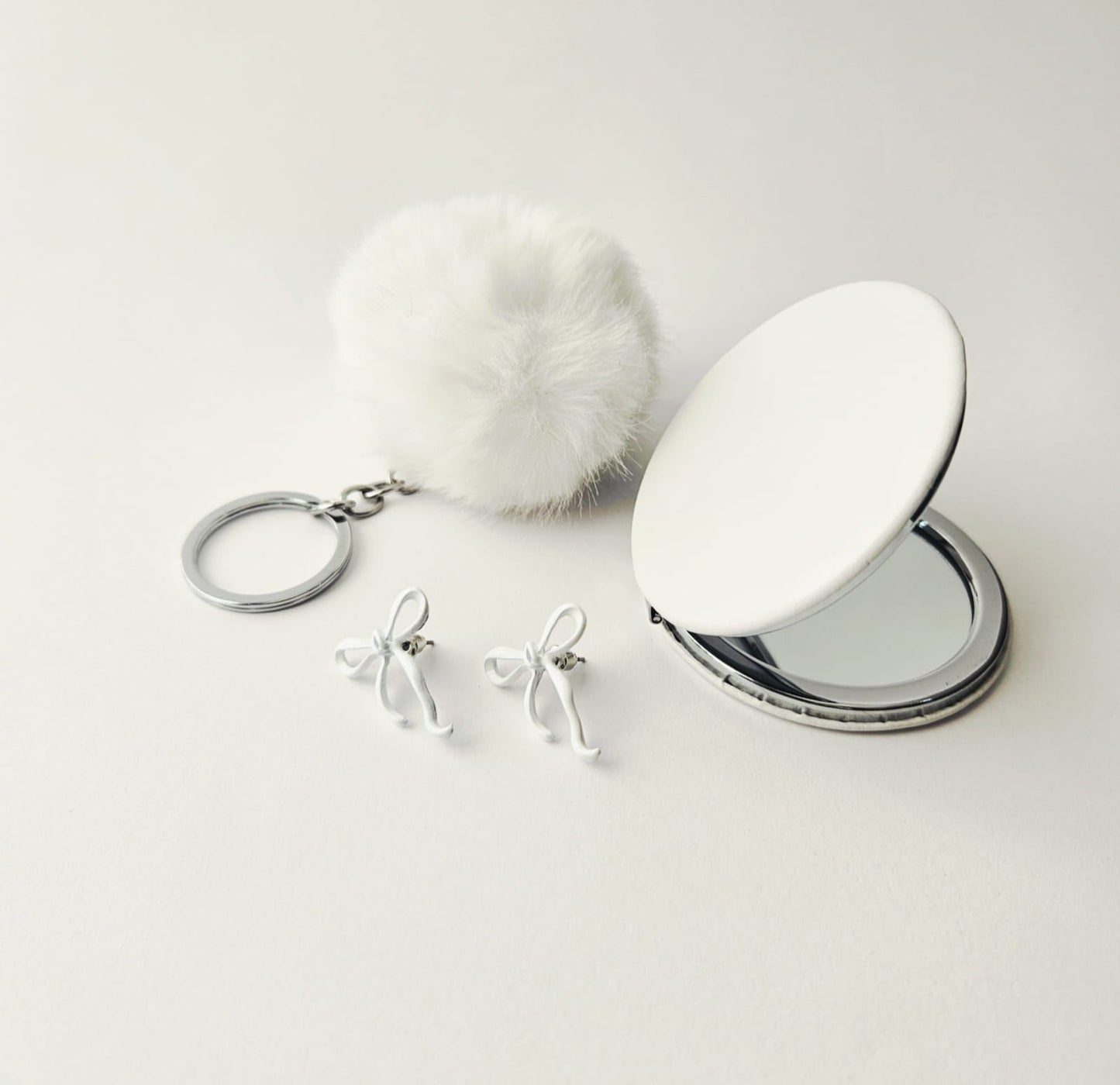 White Petite Bow Earring